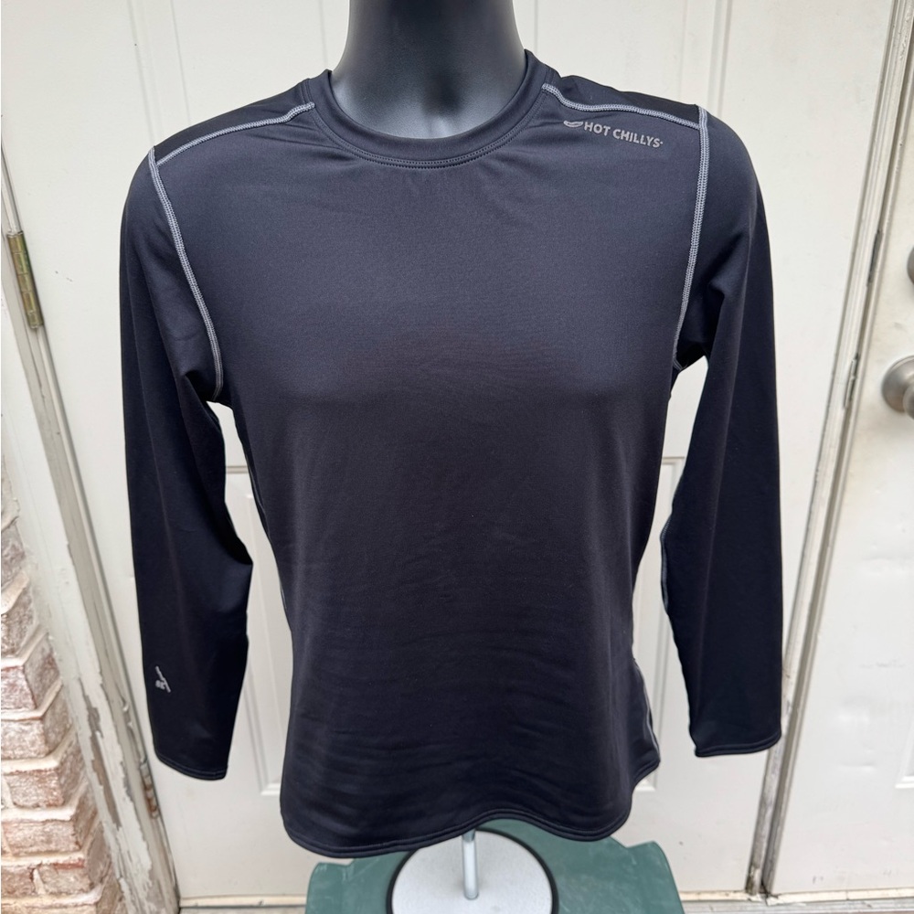 Hot Chillys, Long Sleeve, Midweight 8, Black, Shirt, Size Medium